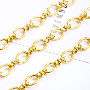 Cadena de Eslabones de Acero Inoxidable Hecha a Mano, Chapada en Oro de 18K |   Suministros para la Fabricación de Joyería y Collares a Precios Competitivos - Product Image 3