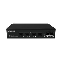 Commutateur réseau de bureau 4 ports SFP Gigabit avec 2 ports RJ45 10/100/1000M, bande passante 16 Gbit/s, alimentation intégrée 12V pour CCTV
