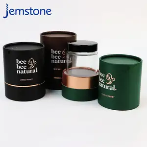 Custom Logo Printing Colored Honey Spoons Jar Packaging Paper Tube Cardboard Tube Cylinder Boxes