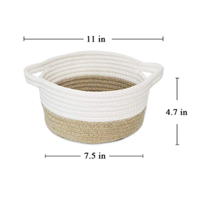 Cesta tejida de algodón con asas, almacenamiento de ropa sucia - Product Image 2