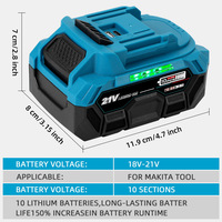 Paket Baterai Lithium Ion 21 V Usb C dan Usb A 5 Ah 10 Ah 15 Ah Power Bank dengan Indikator Level Pengisian Daya, Cocok untuk Garasi, Bengkel, Mobil, dan Rumah