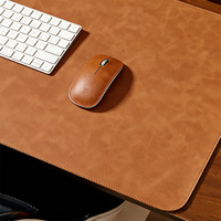 Ensemble de tapis de bureau en cuir véritable (35x17 pouces), grande housse de protection pour bureau, protège-bureau, tapis de souris, accessoires de bureau pour ordinateur portable