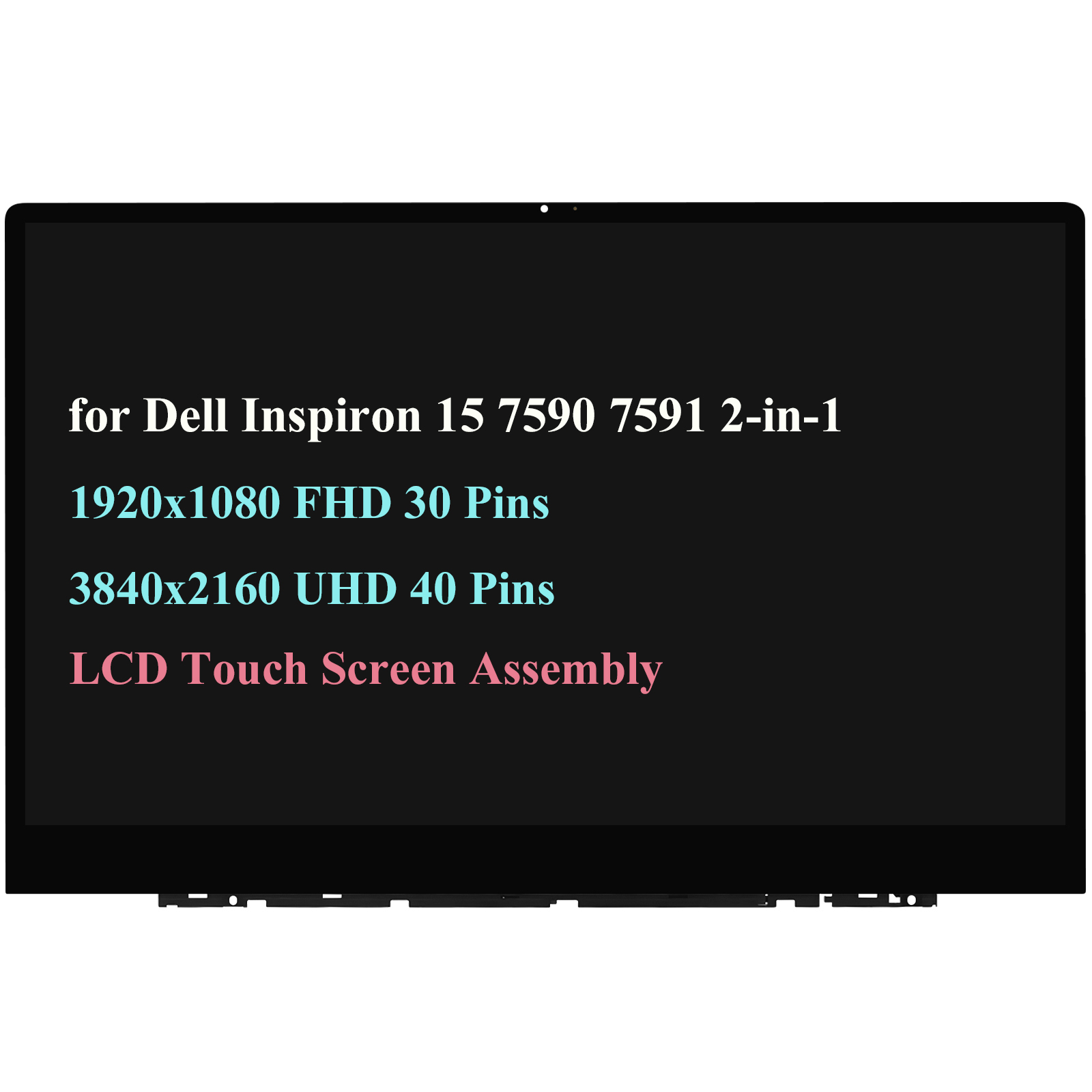 15.6" <strong>Screen</strong> <strong>Replacement</strong> for <strong>Dell</strong> Inspiron 15 7590 7591 FHD UHD <strong>LCD</strong> Touch <strong>Screen</strong> Digitizer Display Assembly W/Bezel