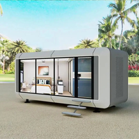 Cabine de glamping extensible, maison préfabriquée extérieure, bureau à porte coulissante, utilisation en centre commercial, taille personnalisée, structure en acier galvanisé