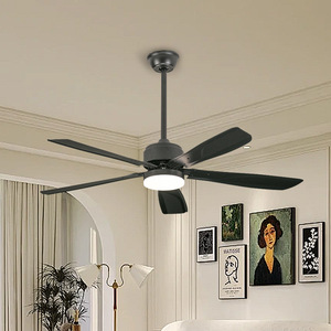 52 Inch Industrial <b>Ceiling</b> Fan with <b>Light</b> Black and <b>Remote</b> <b>Control</b> 6-Speed Reversible DC Motor Dimmable for bedroom kitchen - Product Image 4