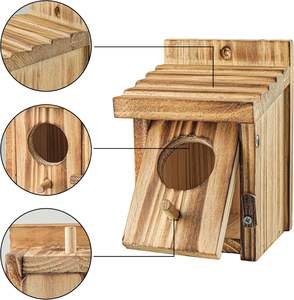 Humming kuş evleri ahşap yuva kuş evi kuşlar açık asılı küçük kuş yuvalama kutusu Robin Hummingbird Parakeet Bluebird için - Product Image 4