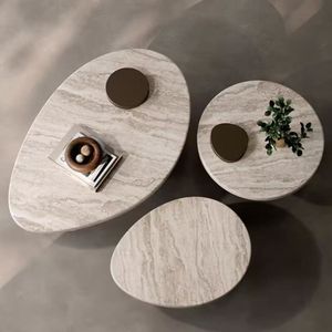 <span class=keywords><strong>Mesa</strong></span> de <span class=keywords><strong>centro</strong></span> ovalada contemporánea de lujo, mesas de <span class=keywords><strong>Centro</strong></span> de Piedra travertina, muebles de Sala, juego de <span class=keywords><strong>mesa</strong></span> de <span class=keywords><strong>centro</strong></span> de mármol - Product Image 2