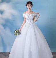 NDC10040 2024 New Offshoulder Trailing Wedding Dress Brides High Waist Pregnant Women Large Size Straps Light Wedding Dress