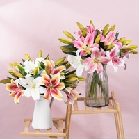 CL09006 Künstliche Blumen Tiger Mini Lily Real Touch für Hochzeit Home Party Garden Shop Büro Dekoration