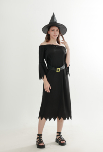 All'ingrosso delle donne di Halloween vestito da <span class=keywords><strong>strega</strong></span> nera <span class=keywords><strong>adulto</strong></span> lungo <span class=keywords><strong>Costume</strong></span> da <span class=keywords><strong>strega</strong></span> con cappello - Product Image 3