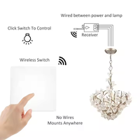 Interrupteur d'éclairage super fin 6,3 mm 2 voies S122WH RF433MHz IP65 étanche auto-alimenté sans batterie installation facile