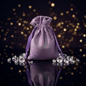 Pochette en velours irisé personnalisée pour bijoux et lunettes, sac de rangement exquis, petite pochette en tissu haut de gamme avec logo imprimé à l'écran - Product Image 4