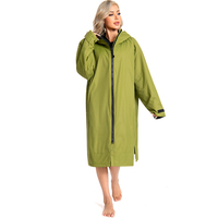 Robe de surf coupe-vent personnalisée grande taille pour hommes, femmes, garçons et filles, robe de change imperméable à capuche, parka de bain à manches longues