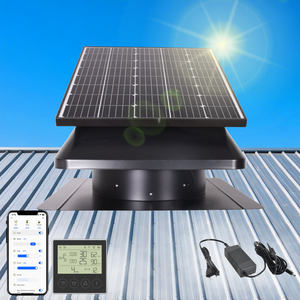 50W IP68 브러시리스 DC 모터 태양열 다락방 지붕 환기 축류 공기 배출 터빈 회전식 환풍기 열 배출 팬 - Product Image 1