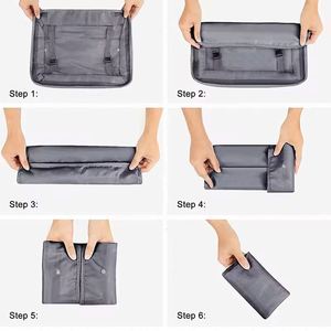 ตัวอย่างฟรี ชุดจัดระเบียบเสื้อผ้าแบบตาข่าย 8 ชิ้น พร้อมโลโก้สั่งทำพิเศษ สำหรับจัดกระเป๋าเดินทาง - Product Image 4