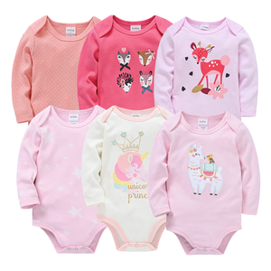Venta al por Mayor de Peleles para Bebés Recién Nacidos Unisex, Color Rosa Kavkas, con Estampado de Dibujos Animados, Manga Larga, Tejido de Algodón - Product Image 1