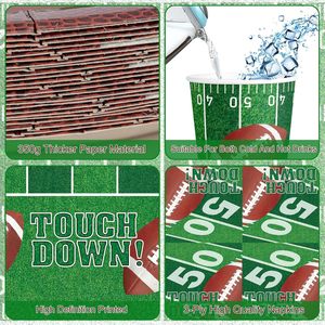 Perlengkapan Pesta Sepak Bola Piring Makan Touchdown Piring Dessert Serbet Taplak Meja Rugby Dekorasi Pesta Tailgate Hari Pertandingan - Product Image 4