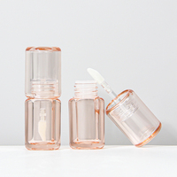 Bouteille de brillant à lèvres rose transparente personnalisée Conteneurs d'emballage Tube de brillant à lèvres rond cosmétique