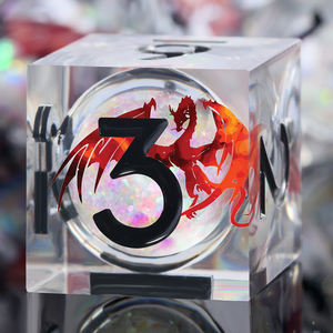 Juego de dados DND de resina con núcleo líquido de patrón de dragón, dados poliédricos de borde afilado de 7 piezas para D & D <span class=keywords><strong>RPG</strong></span> - Product Image 2