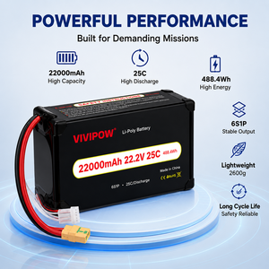 Batterie industrielle pour drone 22000 mAh 6S 25C haute puissance, haute qualité, légère, pour drone, batterie lithium-ion longue durée de vie - Product Image 2
