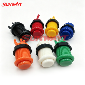 Boutons poussoirs en plastique de style américain standard de 33 mm avec micro-interrupteur pour machine de jeu d'arcade, multicolores, vente en gros d'usine - Product Image 5