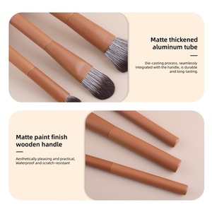 Juego de Brochas de Maquillaje Veganas de Pelo Sintético Supersuave de 18 Piezas con Logotipo Personalizado de Envío Rápido, Color Marrón, Herramientas de Belleza - Product Image 3