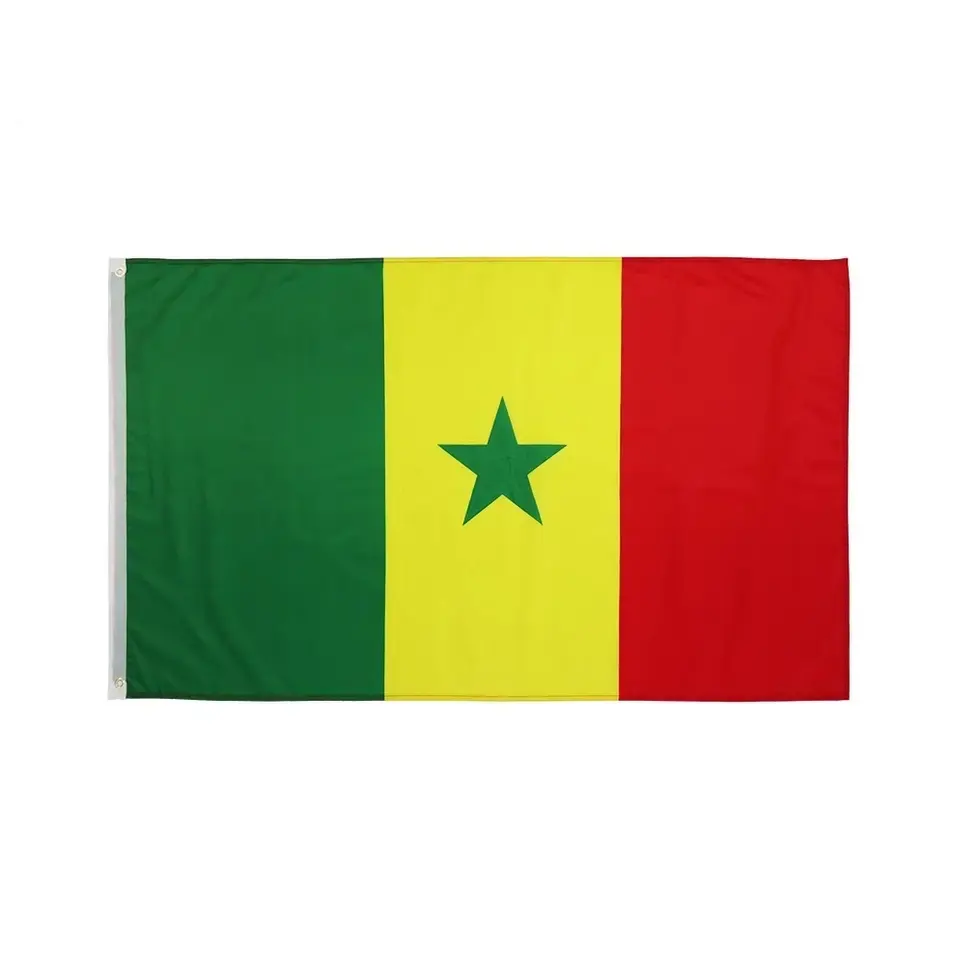 Kunden spezifische 3 * 5FT Senegal Flagge Benutzer definierte Polyester-Druck jeder Größe Unterschied liche Wahl feier 3 X5 Ft Country Flags