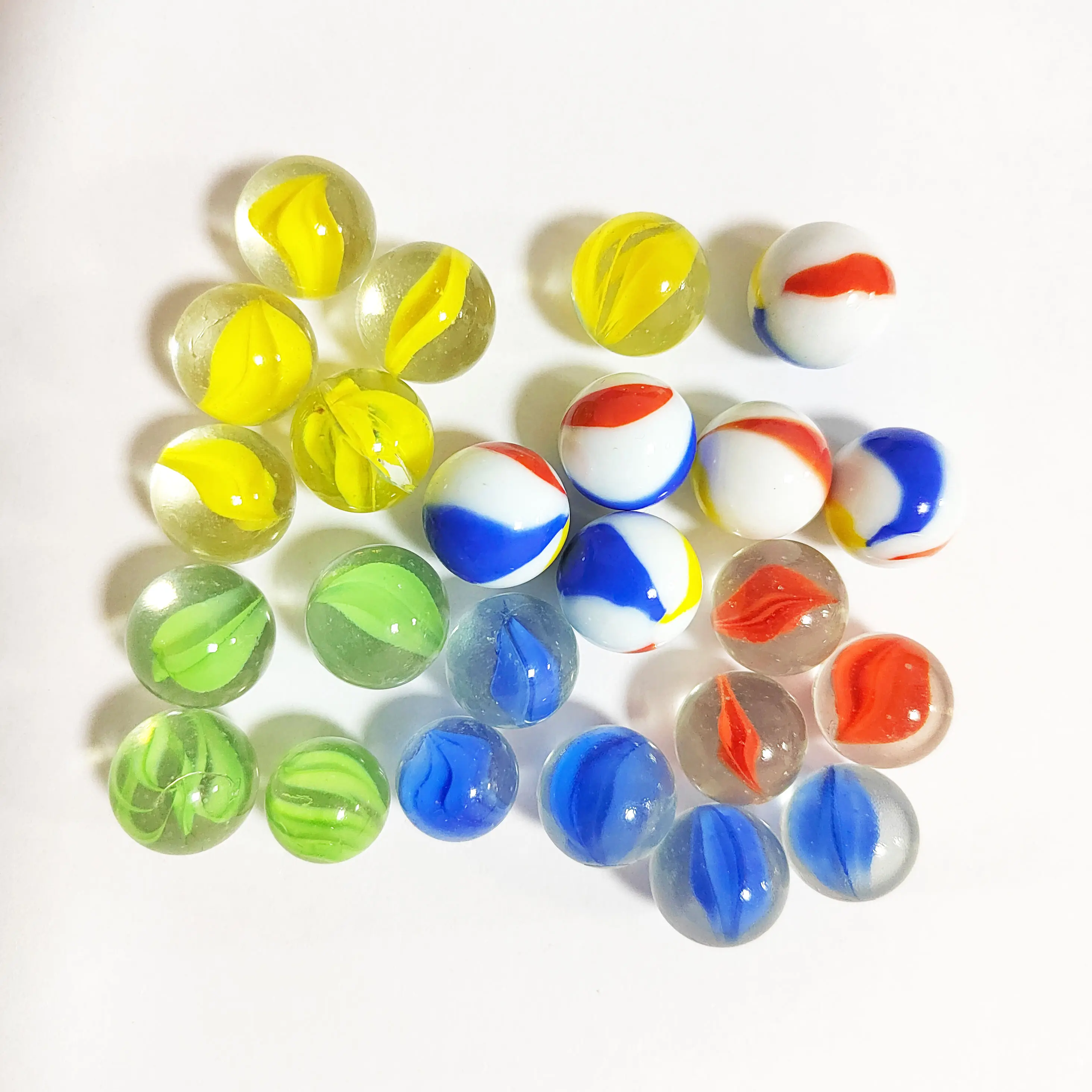 Guijarros de cristal redondos de colores para niños, bolas de cristal planas de 10mm, 14mm, 16mm y 21mm