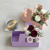 Boîte à fleurs en carton ondulé recyclable, boîte à gâteau portable en forme de L, emballage en papier pour cadeaux de luxe, emballage durable pour boulangerie