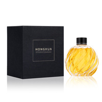 Bouteilles de diffuseur à roseaux en verre de luxe vides en gros, 100 ml et 250 ml, conteneurs décoratifs ronds pour parfums d'intérieur