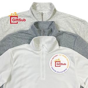 Haute qualité 100% Polyester coton sensation demi fermeture éclair pull à col rond unisexe Sublimation blanc 1/4-<span class=keywords><strong>Zip</strong></span> sweats à capuche sweat pour hommes - Product Image 3