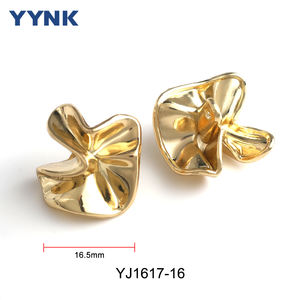 אחרון זהב בלתי סדיר מותאם אישית פרח מעטפת עיצוב כפתורים תפירה אביזרים - Product Image 5