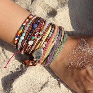 Boho Écologique Ruban De Soie Wrap <span class=keywords><strong>Bracelet</strong></span> Personnalisé DIY Charme Tie Dye Wrap Yoga Bijoux <span class=keywords><strong>Bracelet</strong></span> - Product Image 2