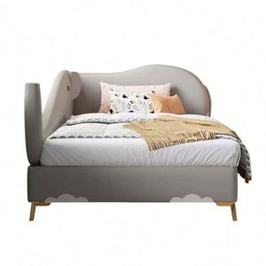 Upholstered Kids Daybed Cartoon Elephant Design Floating Full Size Solid Wood Frame Cotton Upholstery <b>Lights</b> for Boys Girls - Product Image 6