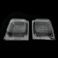 Boîte en plastique transparent PET de haute qualité personnalisée, boîte à clapet carrée jetable pour sushis, salades, sandwichs