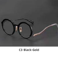 Monturas de Gafas Hechas a Mano Estilo Japonés, Ligeras, de Aro Completo, Diseño Literario, Gafas Ópticas para Uso Diario