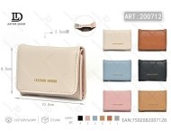 Portafoglio da donna Jd a tre ante, 7 pollici, in pelle PU, chiusura con copertura per tutte le stagioni - Product Image 1