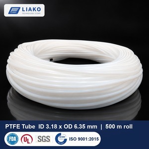 Tube PTFE 3,18x6,35 mm (1/8" x 1/4") pour le refroidissement liquide des serveurs et les lignes de refroidissement des batteries de véhicules électriques, tube PTFE naturel en rouleau de 500 m - Product Image 1