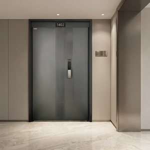 ZS Custom Modern Design Villa House Aluminum Alloy Stainless Steel Exterior Security Unequal Double Front Entry <strong>Door</strong> - Product Image 4