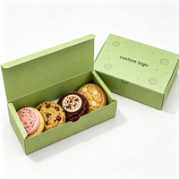 Individuelle Mehrfarbige Keksbox mit Logodruck Lebensmittelechtes Papier Bäckereiverpackung für Kekse Donuts Brownies Takeaway Backwaren