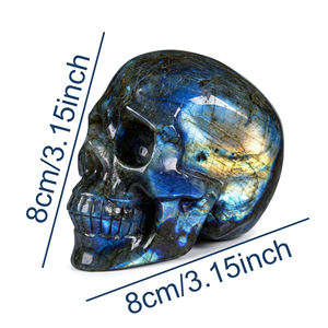 Cráneo de Labradorita Brillante, Cristal Natural Pulido, Piedra de Curación con Fuerte Energía Luminosa, Decoración para el Hogar, Colección, Venta al Por Mayor - Product Image 5