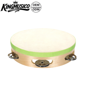 กลองไม้ขนาดเล็กขายส่ง พร้อมหนังแกะสำหรับงานแต่งงาน เครื่องดนตรีเคาะจังหวะ กลองมือสำหรับเด็ก - Product Image 3