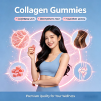 Collagène en Gummies Direct Usine Vitamines Biotine Vitamine C Cheveux Peau Ongles Beauté Pectine Non-OGM OEM