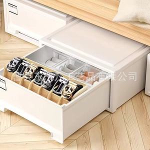 Caja de Almacenamiento para Cinturones de Bambú, Rectangular, 11 cm, Tipo Vertical, Organizador de Escritorio, Compartimento de Madera Sólida, Soporte para Cinturones - Product Image 3