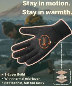 Gants d'hiver pour femmes et hommes, pour temps <span class=keywords><strong>froid</strong></span>, écran tactile, doublure à 3 couches, pour le sport, la <span class=keywords><strong>moto</strong></span>, la course, le cyclisme, la conduite - Product Image 2