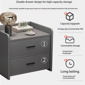 Mesitas de Noche Extensibles Modernas de Madera para Hotel y Hogar, Gabinetes de Almacenamiento Blancos, Muebles de Dormitorio Económicos - Product Image 3