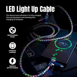 كابل شحن متعدد 4 في 1 عالمي مع إضاءة LED متدفقة لهواتف آيفون 17 برو ماكس وسامسونج وهواوي - Product Image 2