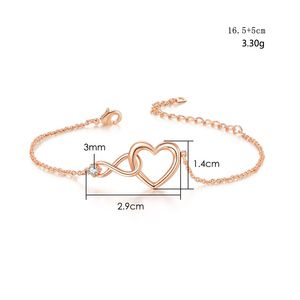 New High Quality Women Fashion Jewelry Real Gold Plated Heart Charm <b>Bracelet</b> <b>for</b> <b>Couple</b> Ready to Ship - Product Image 1
