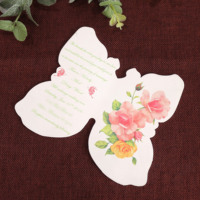 Cartes d'invitation de mariage personnalisées élégantes en forme de papillon blanc, cartes de menu en acrylique blanc pour mariage
