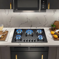 Table de cuisson à gaz à 5 brûleurs avec allumage électronique pour des plaques de cuisson à gaz efficaces pour l'extérieur et le camping-car